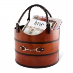 Premium Genuine Leather Equestrian Bit Magazine Basket